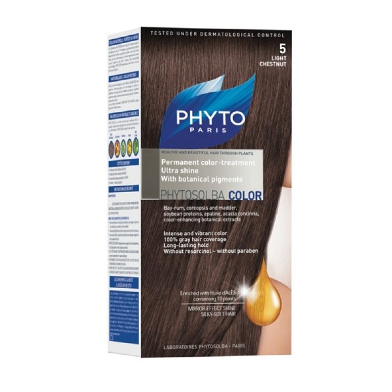 کیت رنگ مو فیتو مدل PhytoColor حجم 40 میل شماره 5 فندقی روشن